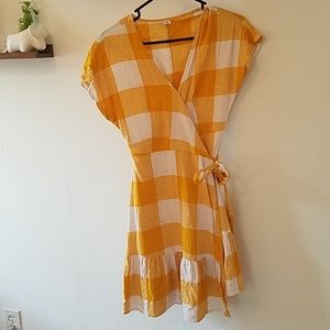 Old navy yellow plaid dress xs petite